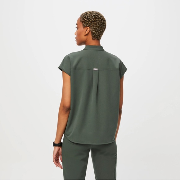 FIGS SET Moss Rafaela Oversized Scrub Top AND  High Waisted Livingston Pants L - Picture 2 of 16